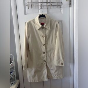Vintage ESPIRIT Women's Cream Rain Jacket Trench Coat